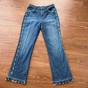 RL Western-inspired beaded detail straight leg jeans